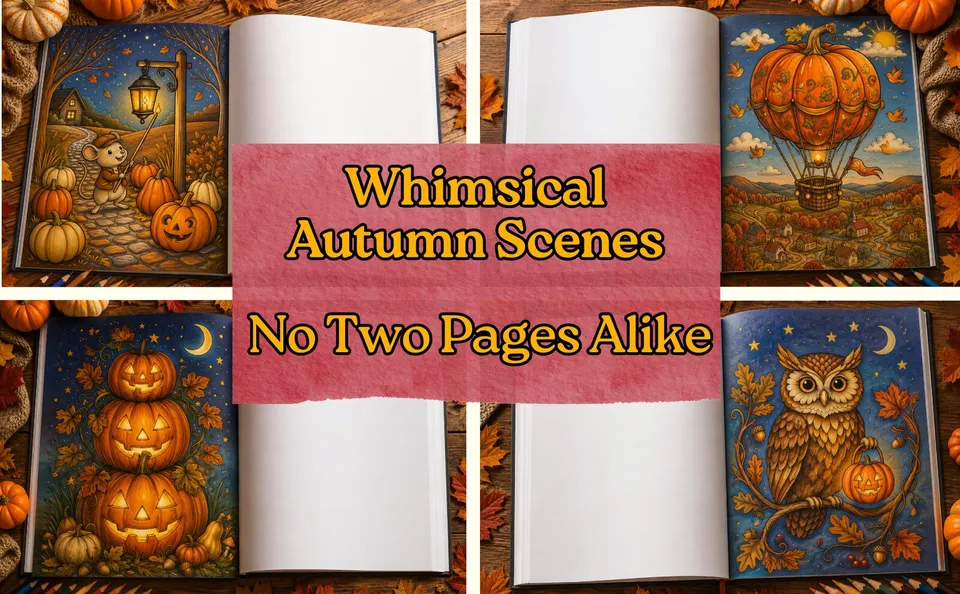 Pumpkin Nights — colored pages and book preview